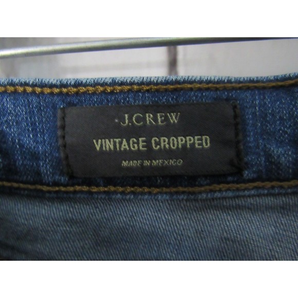 j. crew women jeans size 24 blue vintage cropped midrise sandblasted denim - Picture 3 of 4